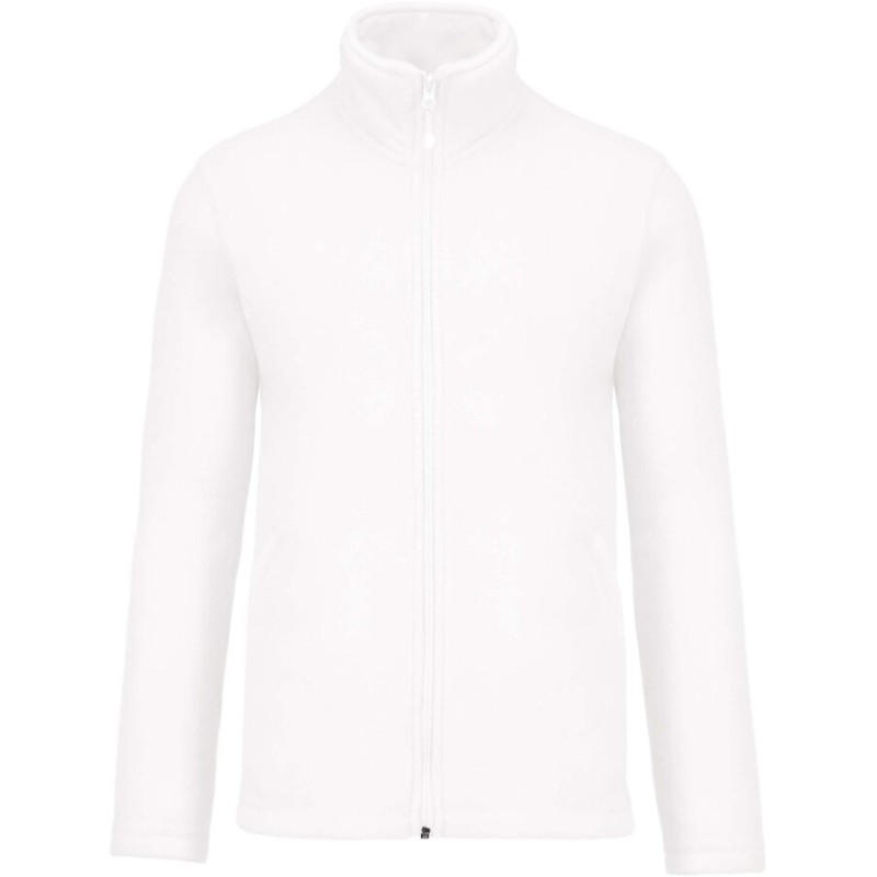 Veste micropolaire homme zippée sans capuche, 2 poches zippées