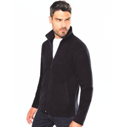 Veste micropolaire homme zippée sans capuche, 2 poches zippées