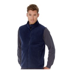 Gilet bodywarmer micro-polaire zippée ton sur ton, 300 g/m²