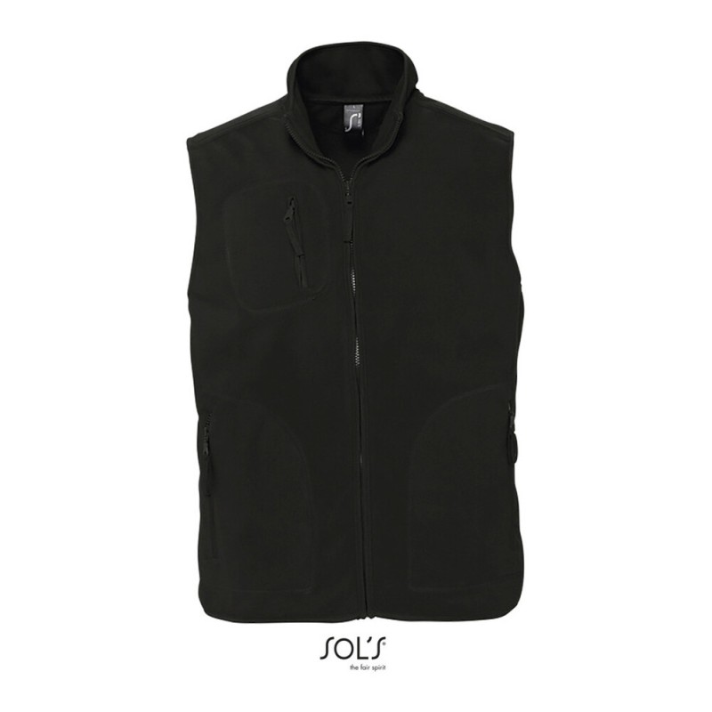 Gilet polaire haute densité sans manches, 3 poches zippées, 320 g/m²