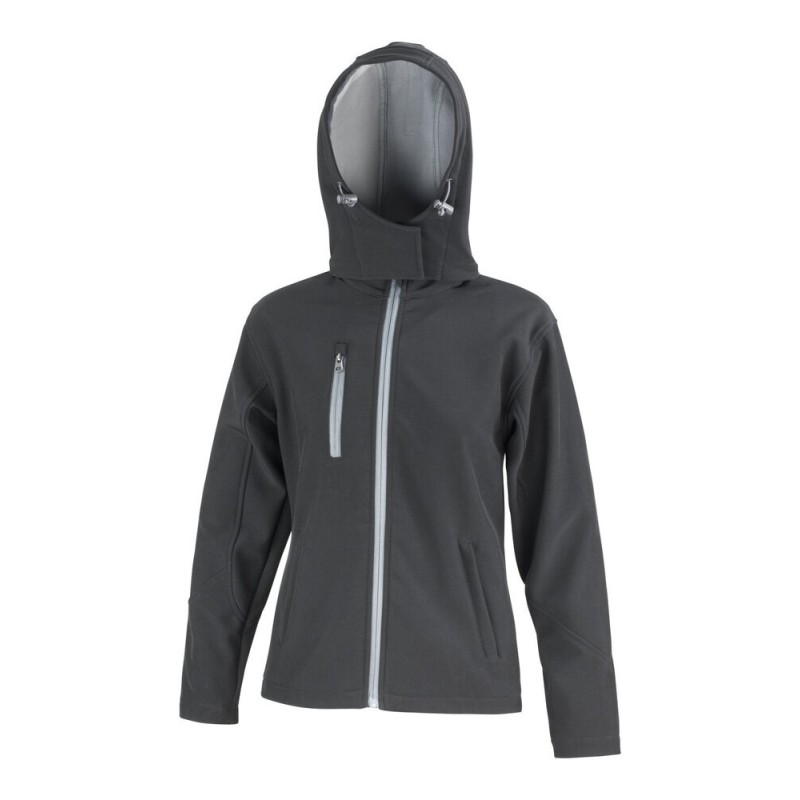 Veste softshell 3 couches pour femme à capuche haute performance