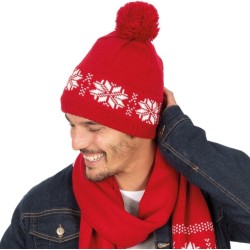 Bonnet d'hiver tricoté motif étoile, doublure micropolaire