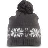 Bonnet d'hiver tricoté motif étoile, doublure micropolaire