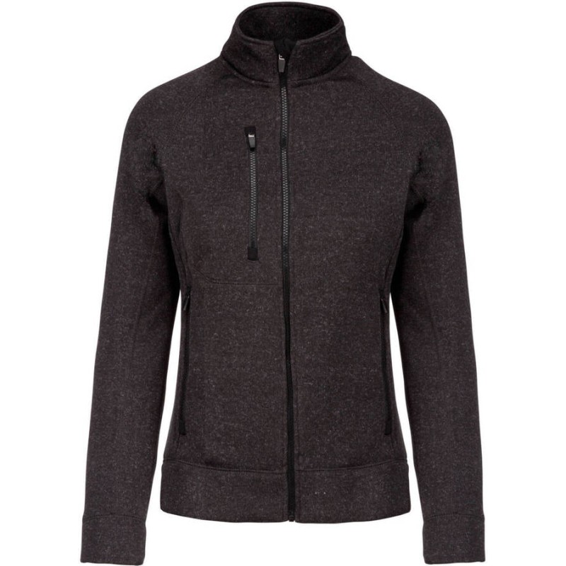 Veste zippée chinée pour femme manches raglan confortable, 345 g/m²