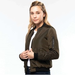 Blouson bomber pour femme doublure matelassée, fermeture zippée