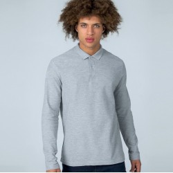 Polo homme manches longues pas cher en coton, 180 g/m²