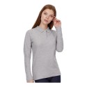 Polo femme manches longues pas cher en coton, 180 g/m²