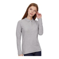 Polo femme manches longues pas cher en coton, 180 g/m²