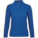 Polo femme manches longues pas cher en coton, 180 g/m²