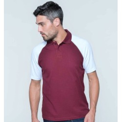 Polo baseball homme avec manches raglan contrastées, 200 g/m²