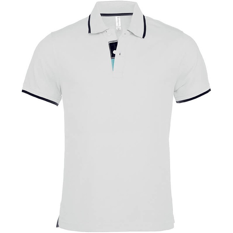 Polo homme en coton avec liseré sur le col et les manches, 220 g/m²