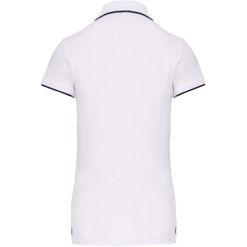 Polo femme en coton avec liseré sur le col et les manches, 220 g/m²