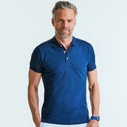 Polo homme stretch en coton et lycra, coupe slim, 210 g/m²