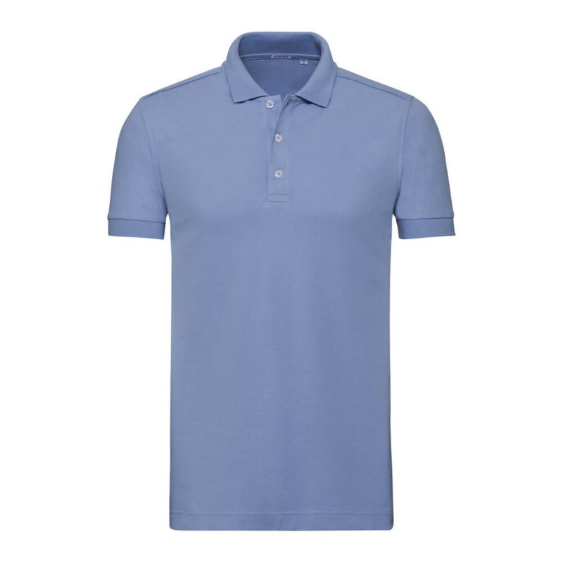 Polo homme stretch en coton et lycra, coupe slim, 210 g/m²