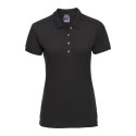 Polo femme stretch en coton et lycra, coupe slim, 210 g/m²