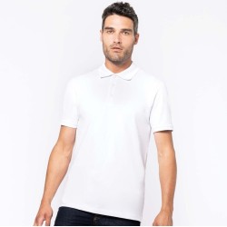 Polo homme manches courtes en coton piqué et élasthanne, 220 g/m²