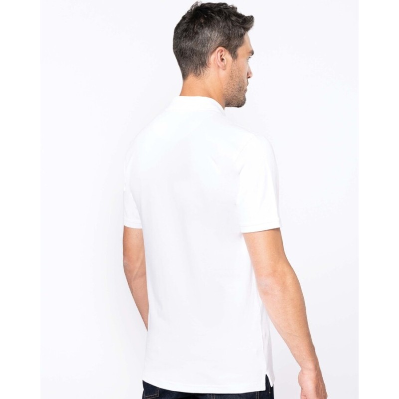 Polo homme manches courtes en coton piqué et élasthanne, 220 g/m²