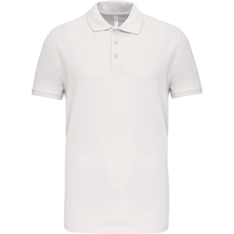 Polo homme manches courtes en coton piqué et élasthanne, 220 g/m²