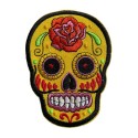 Patch brodé thermocollant tête de mort mexicaine CALAVERA