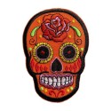 Patch brodé thermocollant tête de mort mexicaine CALAVERA