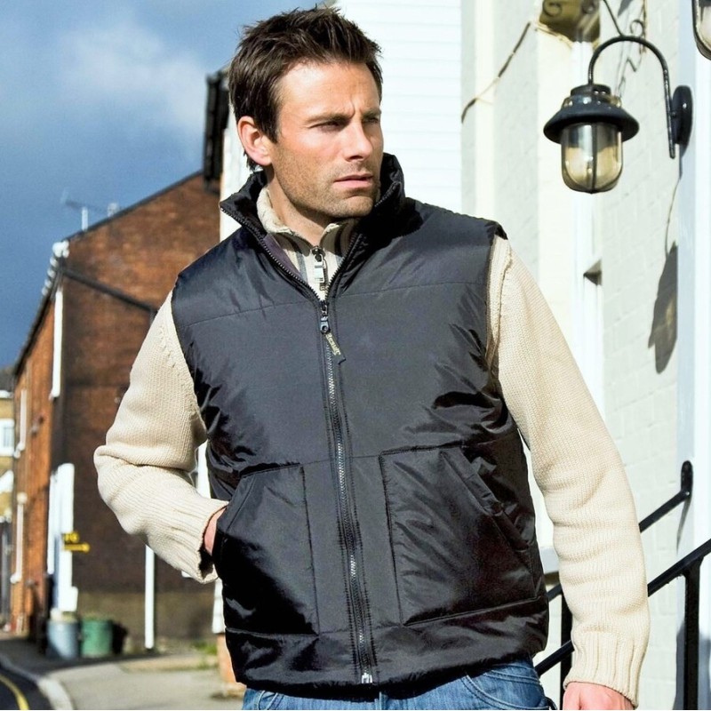 Bodywarmer doublé polaire déperlant et coupe-vent, 280 g/m²