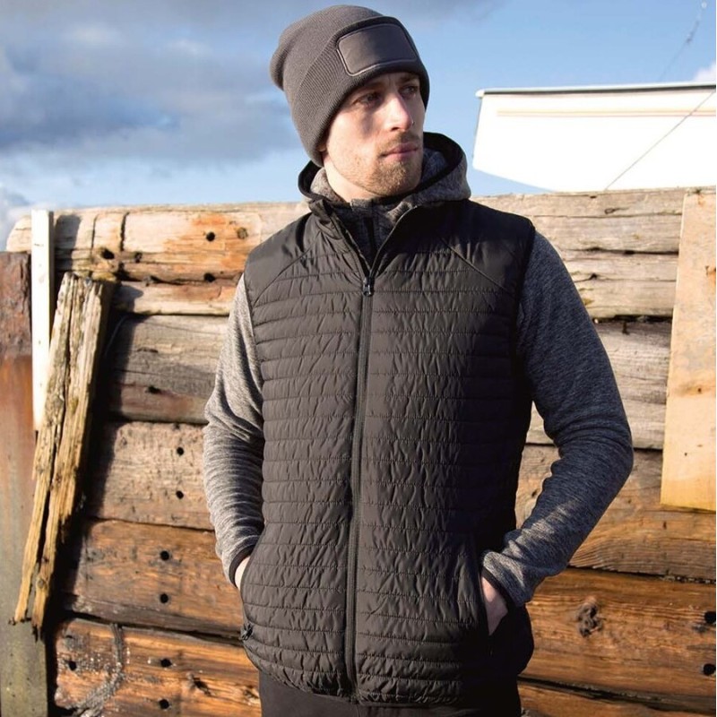 Bodywarmer matelassé avec protège-cou, poches zippées