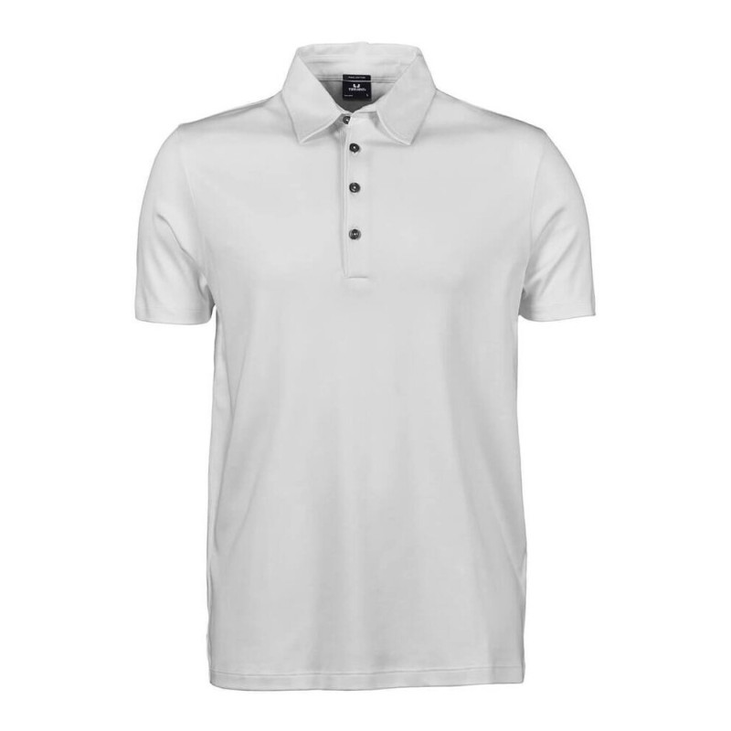 Polo homme épais en coton pima, coupe ajustée, 220 g/m²