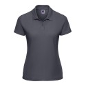 Polo uni femme en polycoton, 215 g/m², grandes tailles