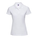 Polo uni femme en polycoton, 215 g/m², grandes tailles
