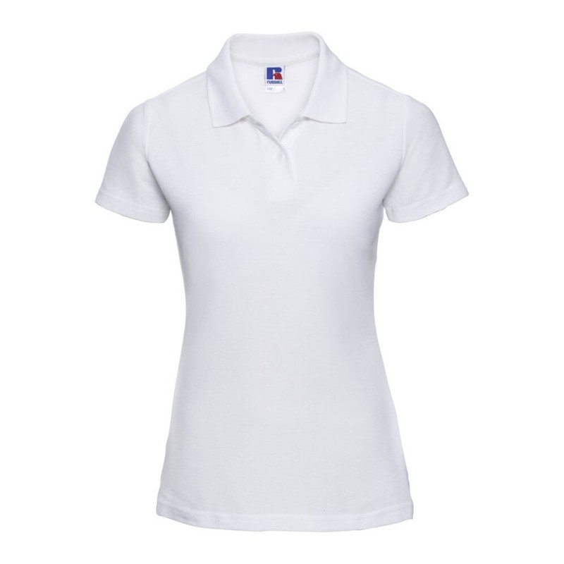 Polo uni femme en polycoton, 215 g/m², grandes tailles