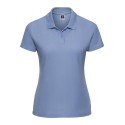 Polo uni femme en polycoton, 215 g/m², grandes tailles