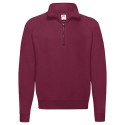 Sweat col zippé en polycoton, manches raglan, 280 g/m² 