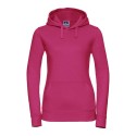 Sweat femme hoodie à capuche doublée, accès MP3, 280 g/m²