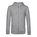 Sweat zippé à capuche homme, coton BIO et polyester recyclé, 280 g/m²