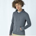 Sweat zippé à capuche homme, coton BIO et polyester recyclé, 280 g/m²
