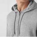 Sweat zippé à capuche homme, coton BIO et polyester recyclé, 280 g/m²