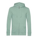 Sweat zippé à capuche homme, coton BIO et polyester recyclé, 280 g/m²