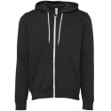 Sweat à capuche zippé cordons blancs, modèle fitté, 240 g/m²
