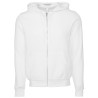 Sweat à capuche zippé cordons blancs, modèle fitté, 240 g/m²