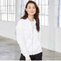 Sweat à capuche zippé cordons blancs, modèle fitté, 240 g/m²