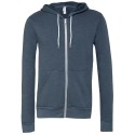 Sweat à capuche zippé cordons blancs, modèle fitté, 240 g/m²
