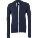 Sweat à capuche zippé cordons blancs, modèle fitté, 240 g/m²