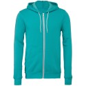 Sweat à capuche zippé cordons blancs, modèle fitté, 240 g/m²