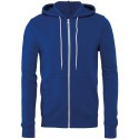 Sweat à capuche zippé cordons blancs, modèle fitté, 240 g/m²