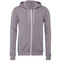 Sweat à capuche zippé cordons blancs, modèle fitté, 240 g/m²