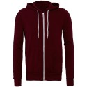 Sweat à capuche zippé cordons blancs, modèle fitté, 240 g/m²