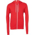 Sweat à capuche zippé cordons blancs, modèle fitté, 240 g/m²