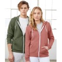 Sweat à capuche zippé cordons blancs, modèle fitté, 240 g/m²