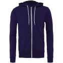 Sweat à capuche zippé cordons blancs, modèle fitté, 240 g/m²