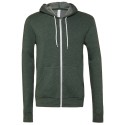 Sweat à capuche zippé cordons blancs, modèle fitté, 240 g/m²